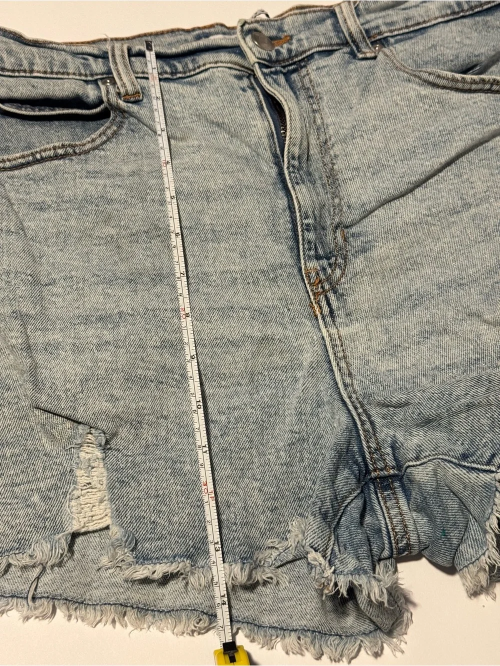 Celebrity Pink Juniors 13 Shorts Jean Distressed Denim High Rise Frayed Hem